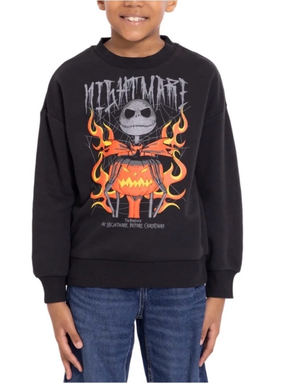 Black Nightmare Before Christmas Jack Skellington Graphic Sweatshirt